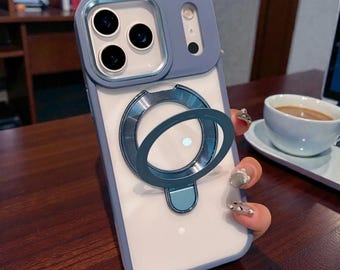 Funda MagSafe para iPhone: Soporte magnético con aro metálico y carga inalámbrica
