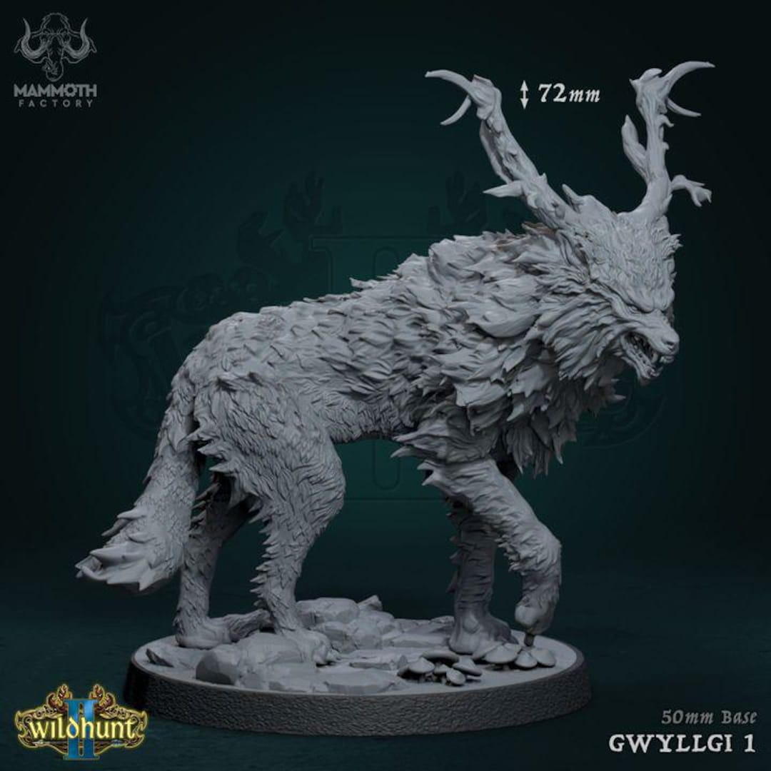 Dire Wolf Beast Miniature (large) | Mammoth Factory | Painting D&D ...