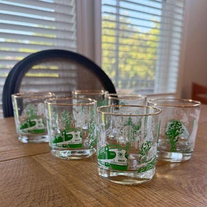 Vintage Southern Railway Glasses: Set of 6 Mid-Century Train Barware Lowball Tumblers