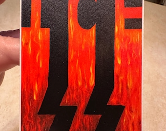 Vinyl Decal, Anti-ICE Protest Sticker, Matte Finish Artwork