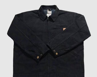 Chaqueta Detroit de Carhartt rediseñada: ropa de trabajo negra vintage