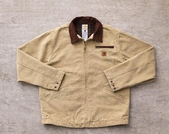 Chaqueta vintage Carhartt Detroit rediseñada - Caqui/Desierto Y2K Workwear