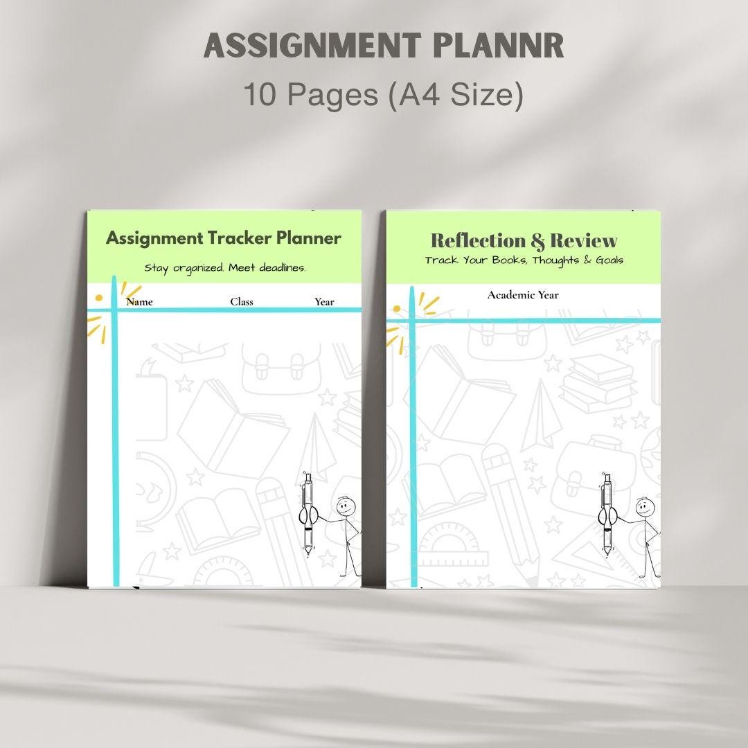 Assignment Planner Pdf Assignment Planner Printable PDF, Homework Tracker for Students, School ...