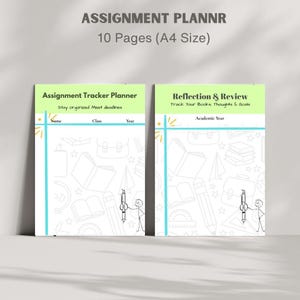 Assignment Planner Printable PDF, Homework Tracker for Students, School Project Organizer, Academic Planner, Instant Digital Download