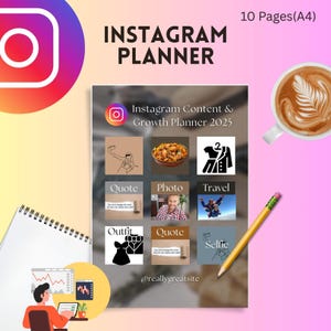 instagram planner|Instagram Planner Printable, Social Media Content Calendar, Hashtag Tracker,instagram social media planner