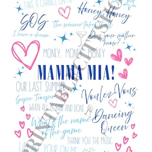Mamma Mia Typography Print