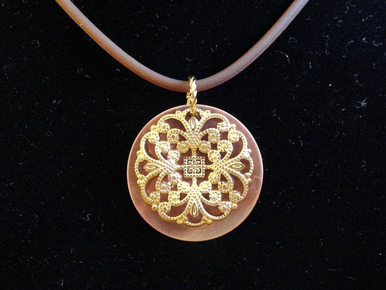 Stephanie's Wedding Pendant in Gold and Copper Style 1429 image 1