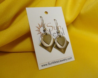 Sweet Heart gold and silver earrings (Style #357S)