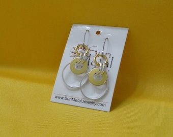 Circle of life gold and silver earrings (Style #358)