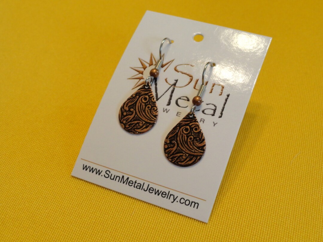 Cry Me a River Antique Copper Teardrop Earrings style 478A Etsy