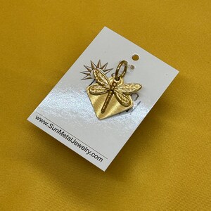 Strength, growth, courage, love, gold stainless steel, dragonfly, pendant (Style #1345)