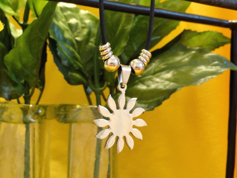 Stainless Steel Sun Necklace image 3