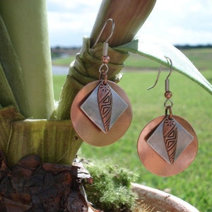 Dawn of a new day copper and silver earrings Style 447 画像 3