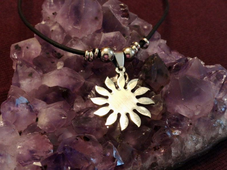 Stainless Steel Sun Necklace image 1
