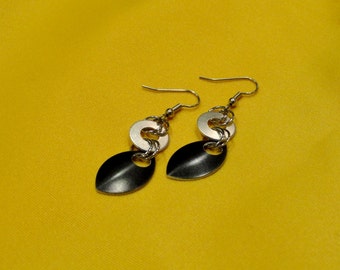 Goddess silver and black aluminum earrings (Style #500)