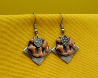 Jeans and silver and copper earrings (Style #227C)