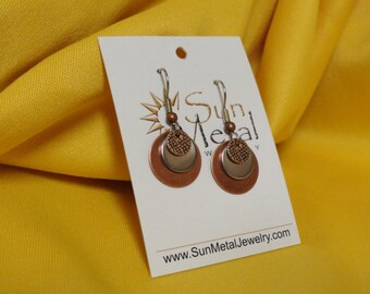 Mixed metals make people say oooh I love your copper and silver earrings (Style #472)