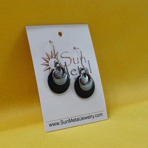 Smoking hot black and silver stainless steel earrings Style 508 image 2