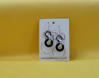 Circle of life black and silver earrings (Style #502)