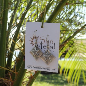 Starfish silver earrings Style 203 image 3