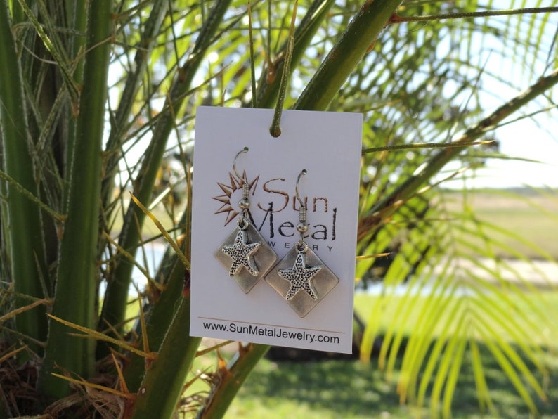 Starfish silver earrings Style 203 image 3