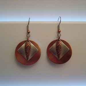 Dawn of a new day copper and silver earrings Style 447 画像 5