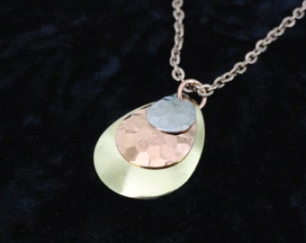 It's hammer time! gold, copper and silver pendant (Style #1359)