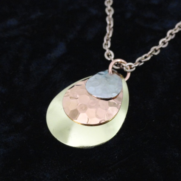 It's hammer time! gold, copper and silver pendant (Style #1359)