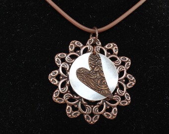 Party hearty antique copper pendant (Style #1450A)