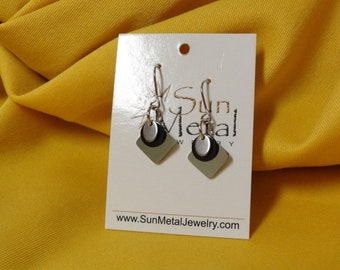 Little bursts of beauty silver and black stainless steel earrings (Style #507)