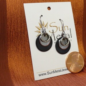 Smoking hot black and silver stainless steel earrings Style 508 image 4