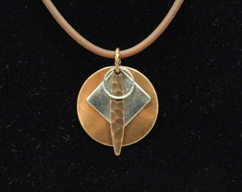 I'm too funky for my silver and copper pendant (Style #1251C)