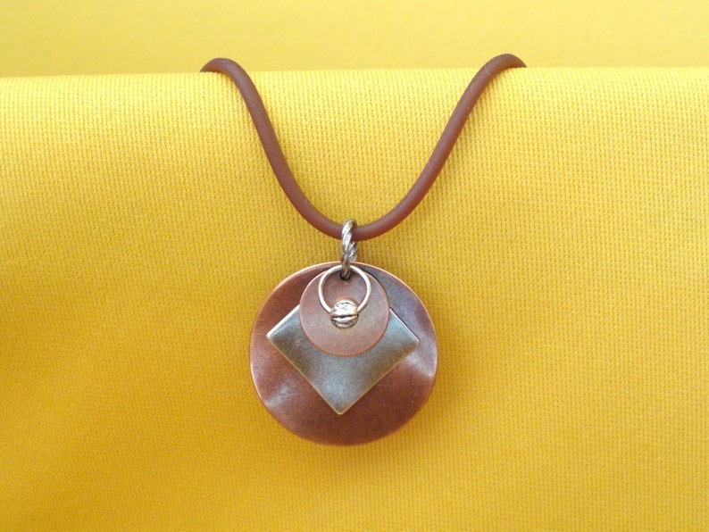 Stellar silver and copper pendant Style 1229C image 3