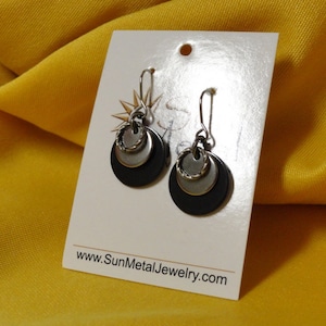 Smoking hot black and silver stainless steel earrings Style 508 image 1