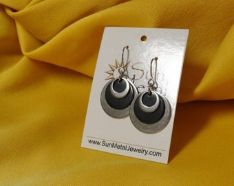 Karma stainless and black earrings (Style #512)