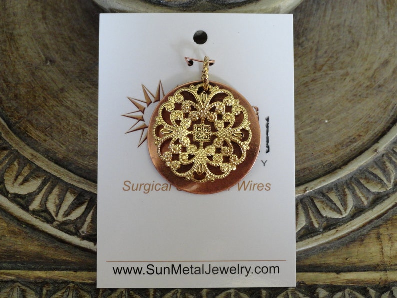 Stephanie's Wedding Pendant in Gold and Copper Style 1429 image 4