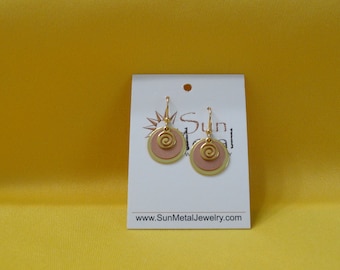 Swirly Girly gold and copper earrings (Style #349C)