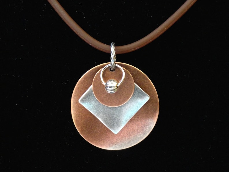 Stellar silver and copper pendant Style 1229C image 1