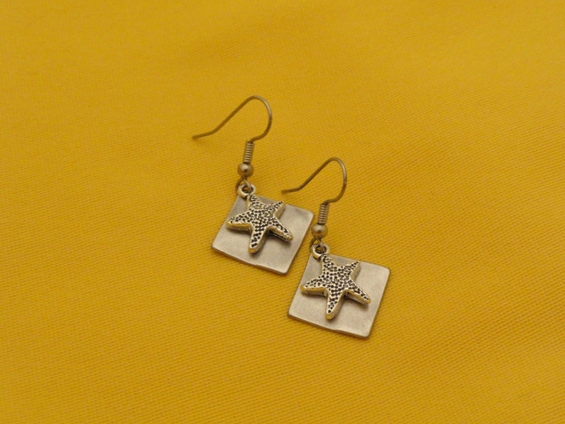 Starfish silver earrings Style 203 image 2