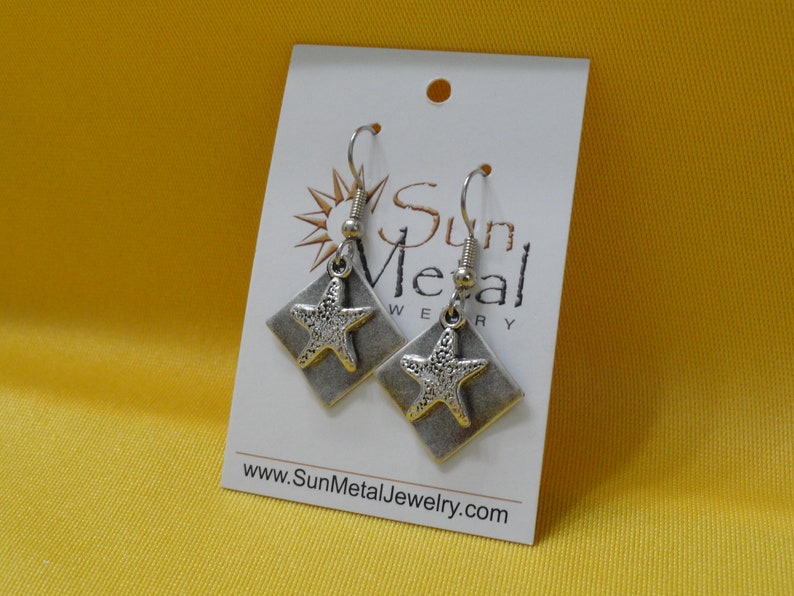 Starfish silver earrings Style 203 image 1