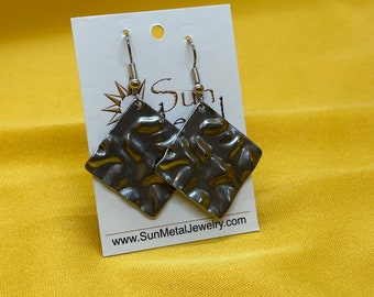 Origami stainless steel diamond-shaped earrings (Style #286)