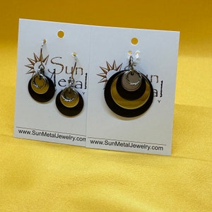 Smoking hot black and silver stainless steel earrings Style 508 image 5
