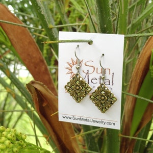 Surprise earrings in antique gold on silver Style 321A image 4