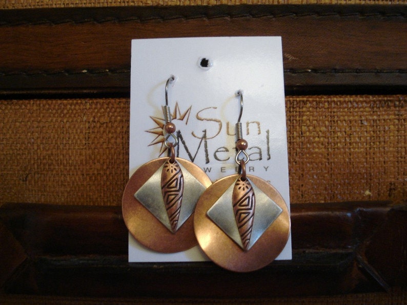 Dawn of a new day copper and silver earrings Style 447 画像 4