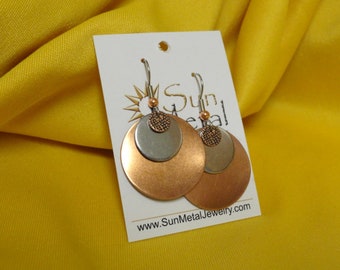 Bette Davis eyes copper and silver earrings (Style #443)