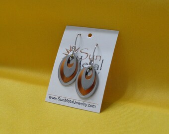 Ovalicious silver and copper stainless steel and aluminum earrings (Style #206C)