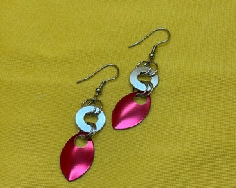 Goddess silver and red aluminum earrings (Style #710)