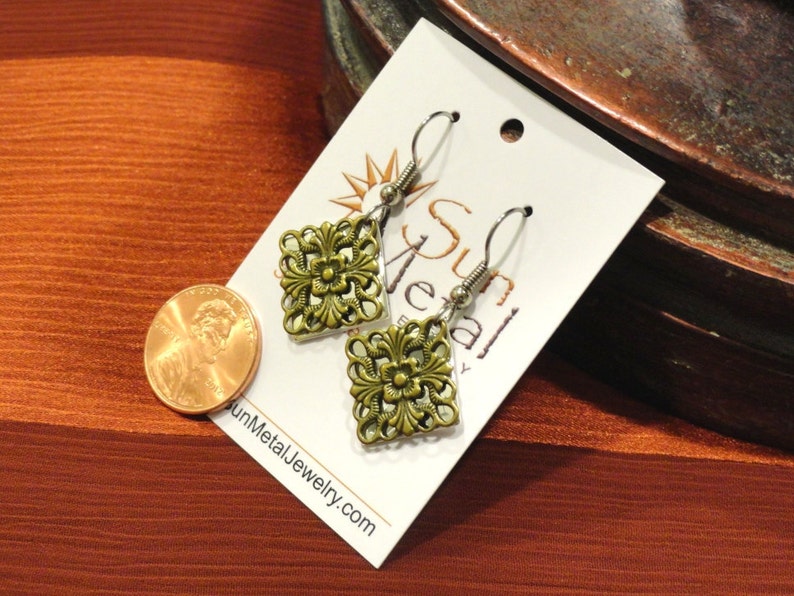 Surprise earrings in antique gold on silver Style 321A image 5