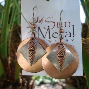 Dawn of a new day copper and silver earrings Style 447 画像 2