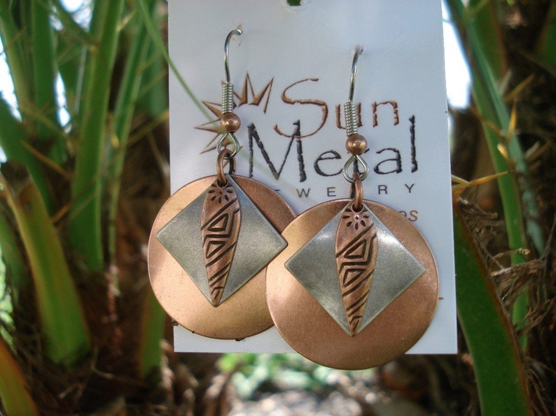 Dawn of a new day copper and silver earrings Style 447 画像 2